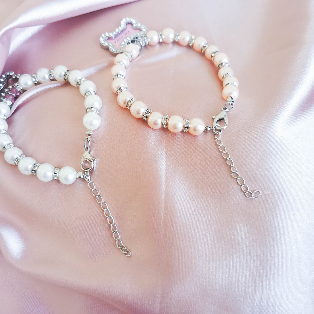 Elegant Pearl and Rhinestone Pet Necklace & Collar