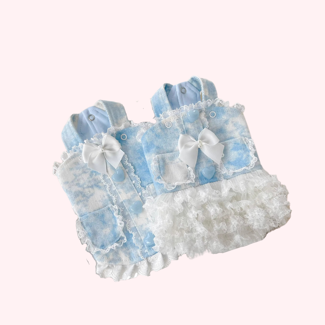 Summer | Light Denim Princess Style Pet Tutu Dress - Customizable