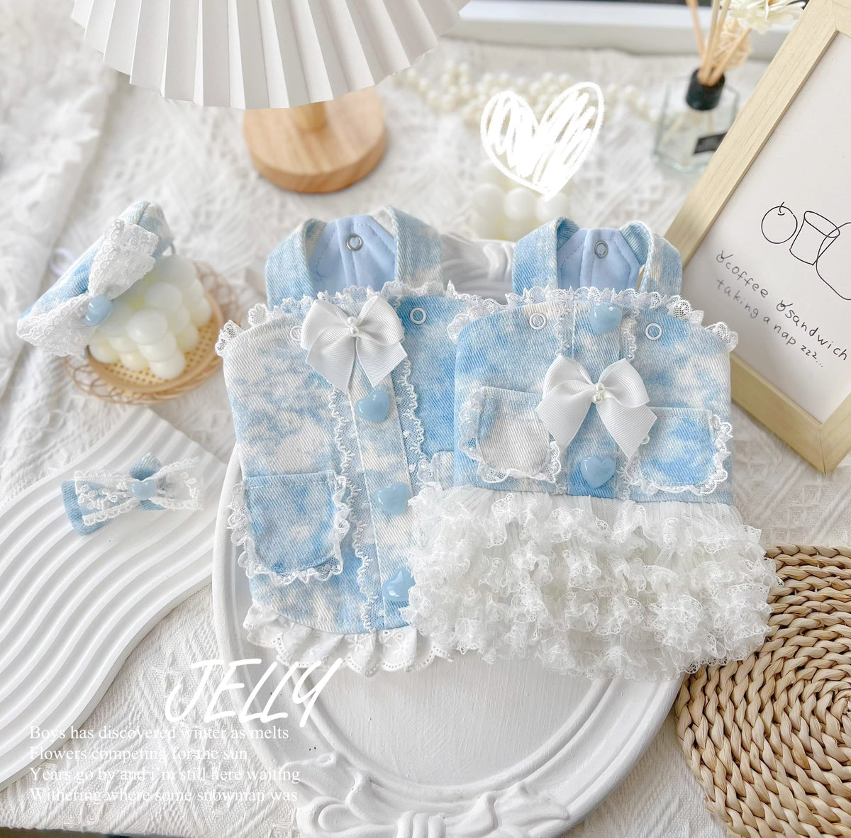 Summer | Light Denim Princess Style Pet Tutu Dress - Customizable