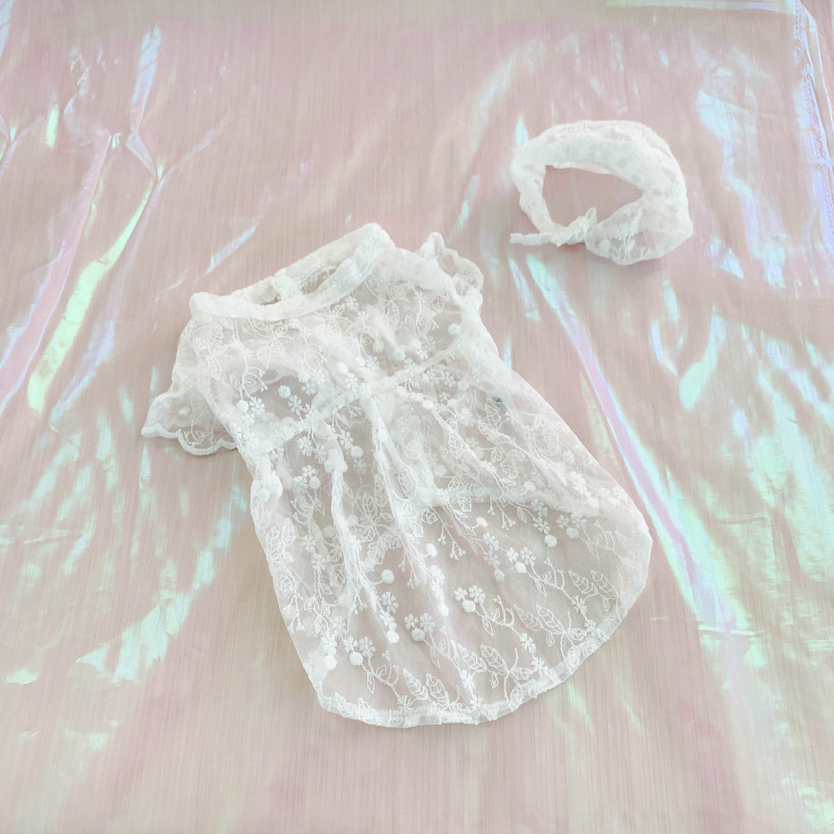 In Stock | Pet Summer Wedding Dress | Elegant White Lace | For Rabbits, Cats and Dogs