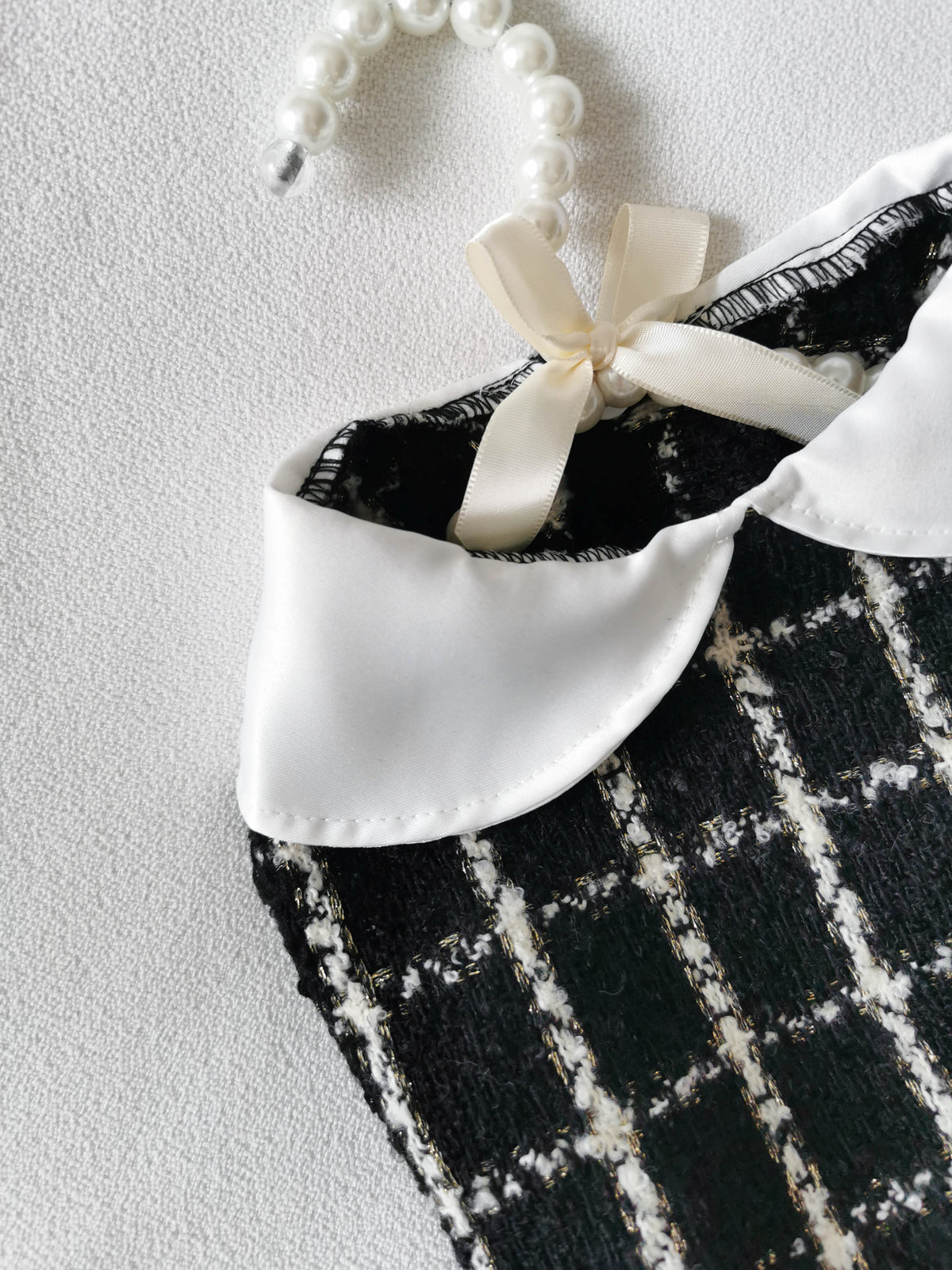 Coco Tweed Style Monochrome Pet Dress | Winter Version Available