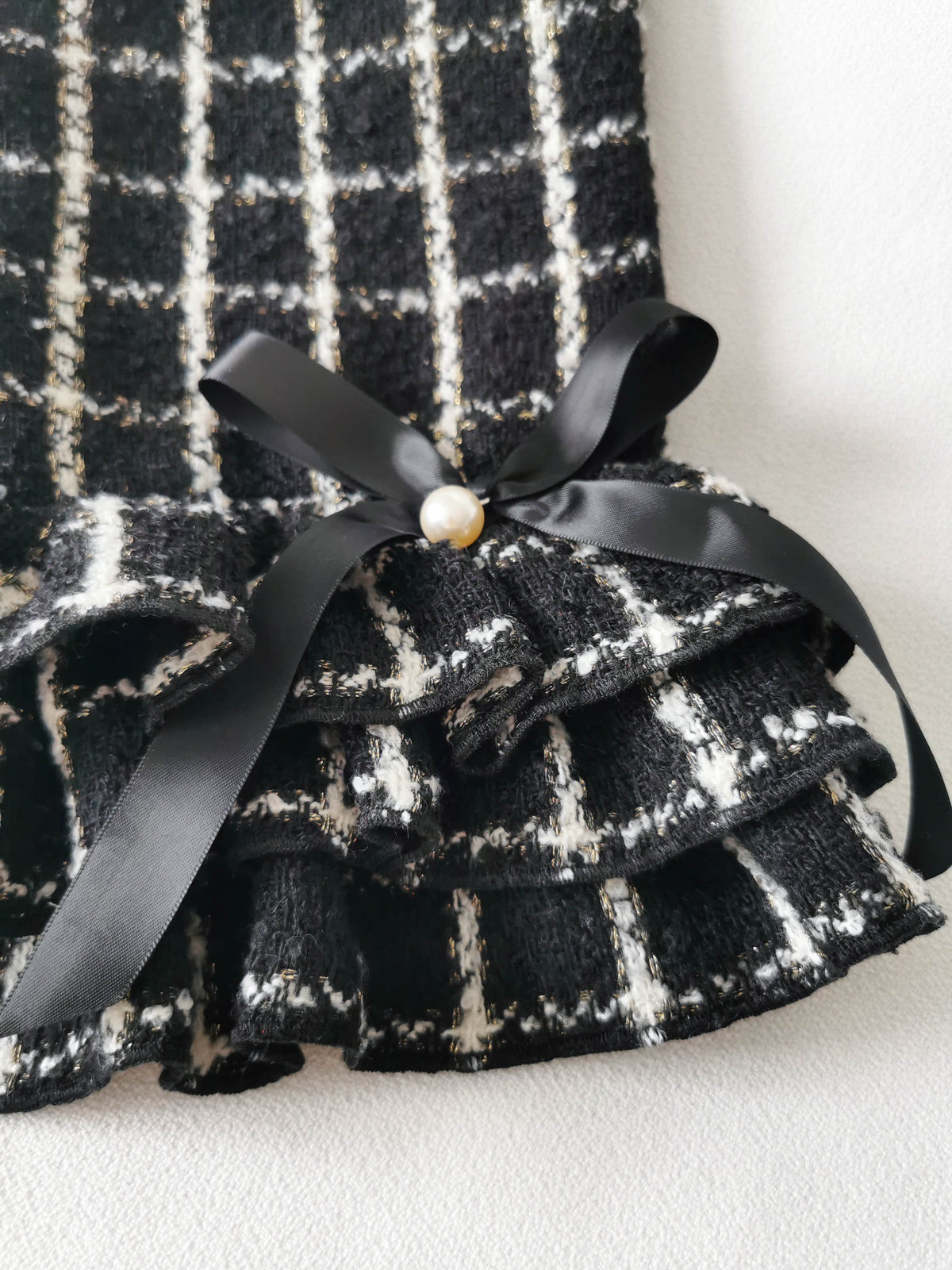 Coco Tweed Style Monochrome Pet Dress | Winter Version Available