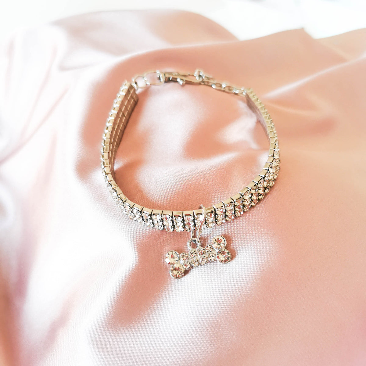Elegant Rhinestone Pet Necklace & Charm | For Cats and Dogs
