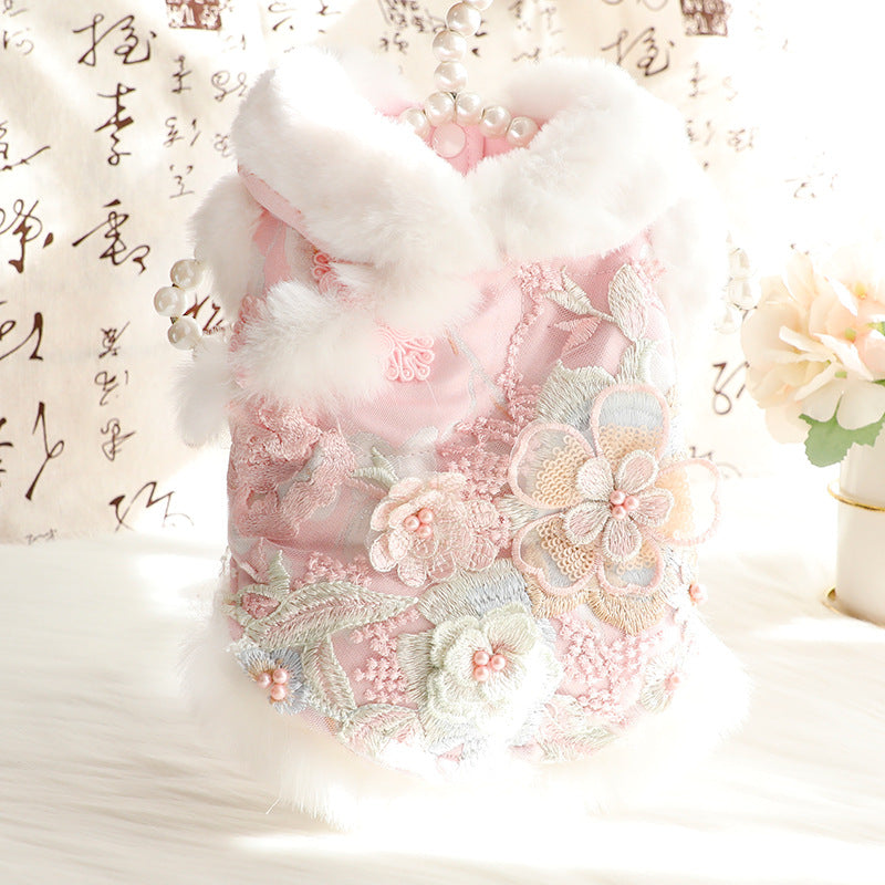 Vivid Floral Pet Winter Jacket | For Dogs and Cats