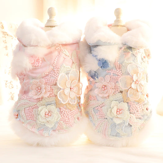 Vivid Floral Pet Winter Jacket | For Dogs and Cats