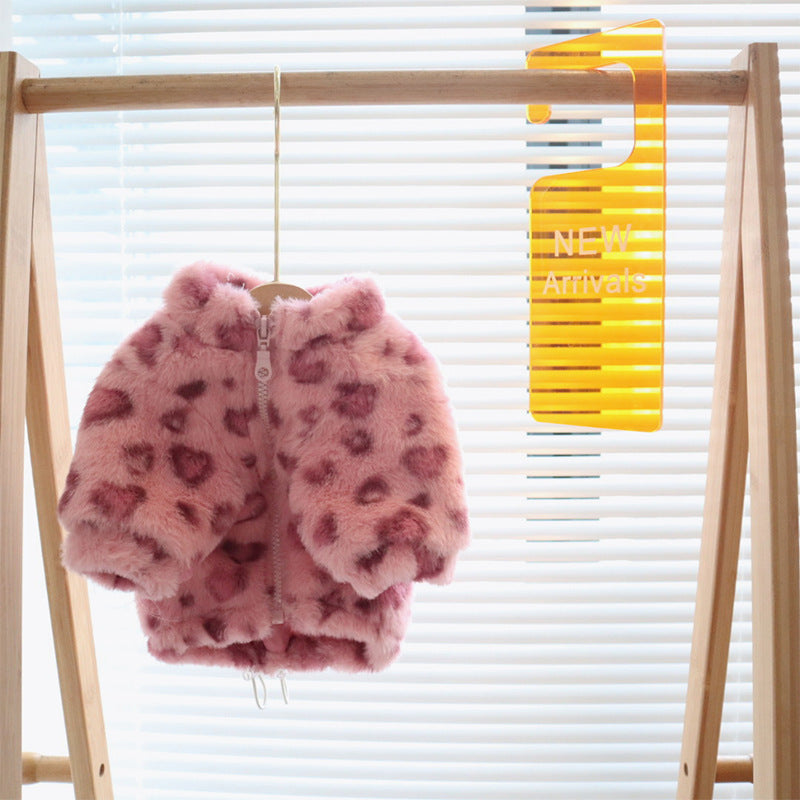 Leopard Print Fluffy Fur Jacket