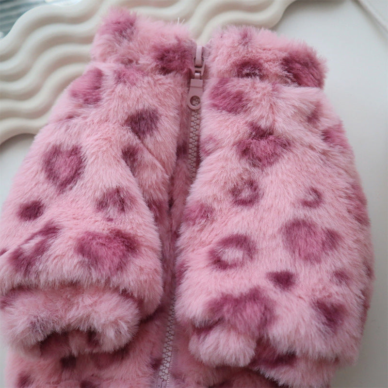 Leopard Print Fluffy Fur Jacket