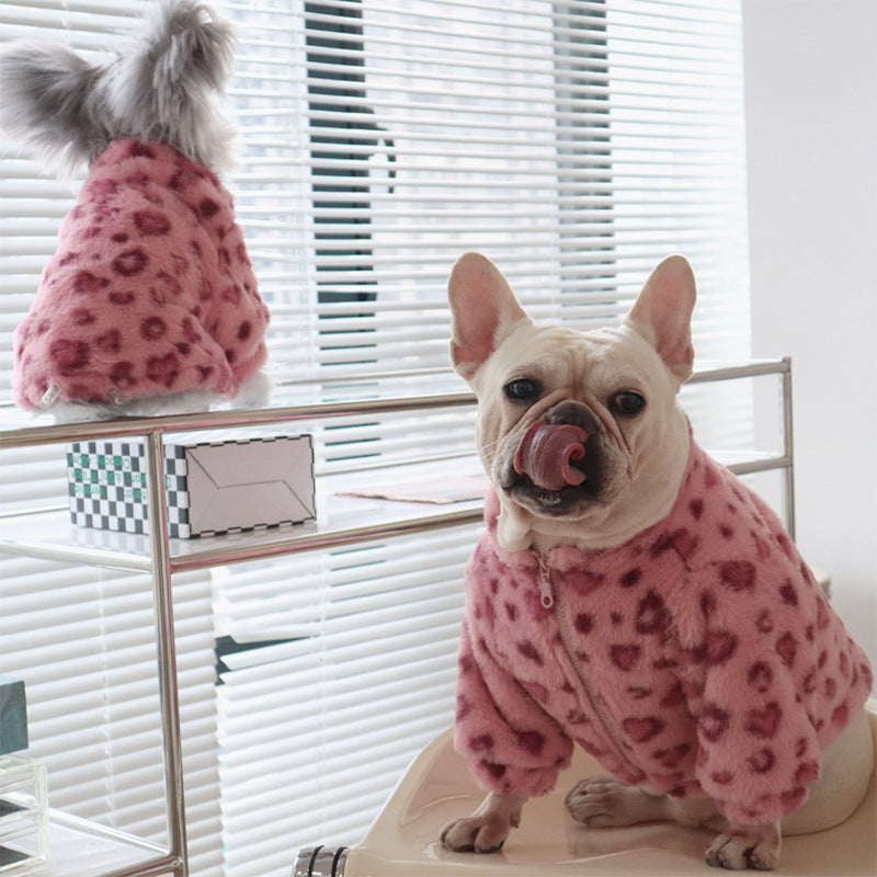 Leopard Print Fluffy Fur Jacket