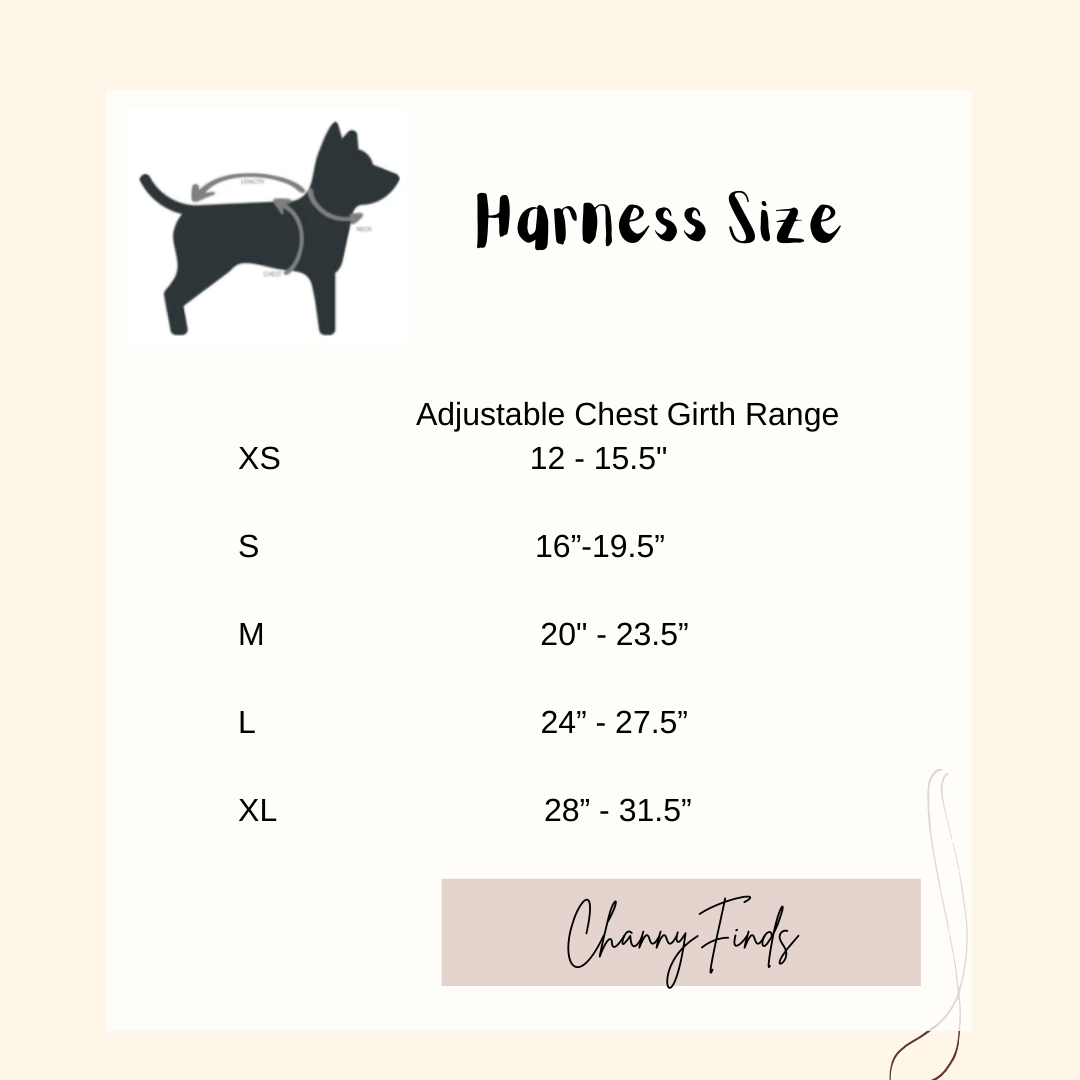 Pupreme| Bold Letters Harness & Leash Set | For Cats and Dogs